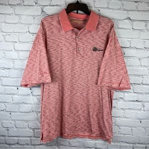 Ben Hogan Shirt Mens XL Pink Striped Golf‎ Polo Lightweight Casual Sawgrass